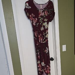 Floral Burgundy Women's Dress